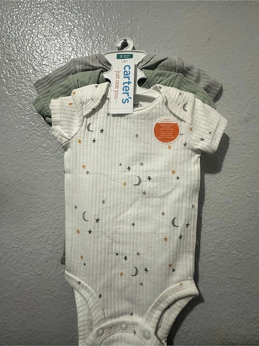 Carter's Baby 3M Ribbed Bodysuit Set NWT